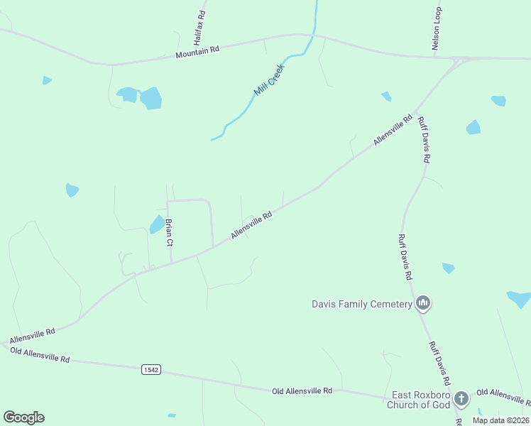 map of restaurants, bars, coffee shops, grocery stores, and more near 1626 Allensville Road in Roxboro