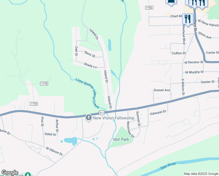 map of restaurants, bars, coffee shops, grocery stores, and more near 238 Island Drive in Madison