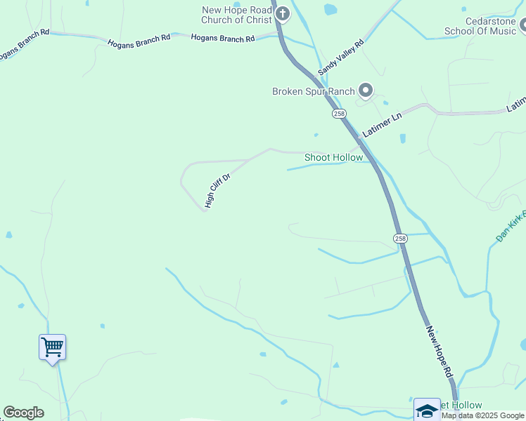 map of restaurants, bars, coffee shops, grocery stores, and more near 213 High Cliff Drive in Hendersonville