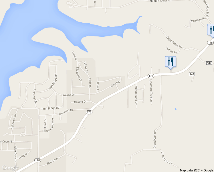 map of restaurants, bars, coffee shops, grocery stores, and more near 168 Jims Road in Lakeview