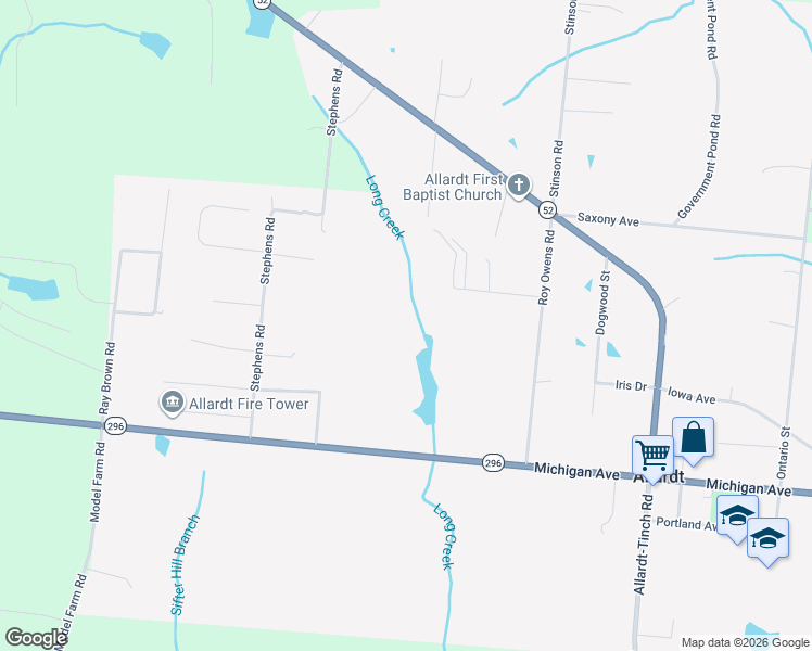 map of restaurants, bars, coffee shops, grocery stores, and more near 1693 Taylor Place Road in Jamestown