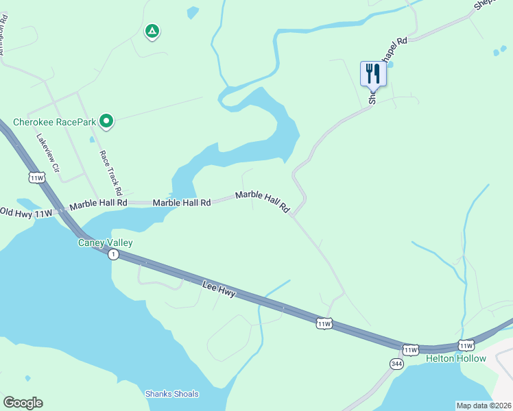 map of restaurants, bars, coffee shops, grocery stores, and more near 337 Marble Hall Road in Rogersville