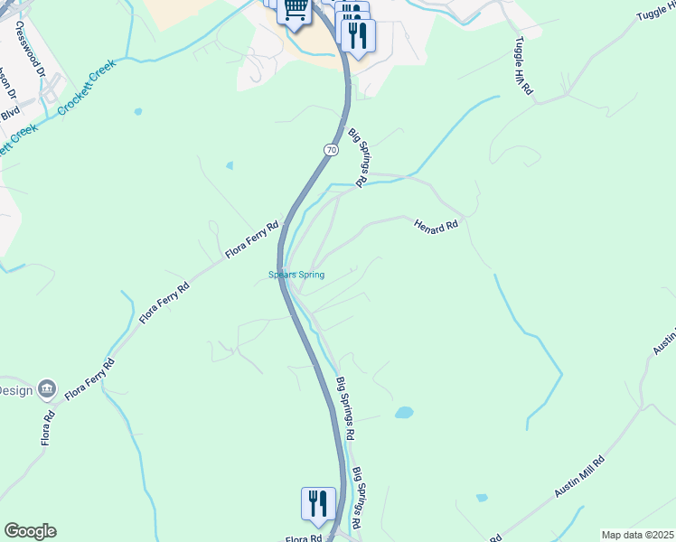 map of restaurants, bars, coffee shops, grocery stores, and more near 143 Marie Lane in Rogersville