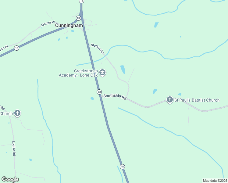 map of restaurants, bars, coffee shops, grocery stores, and more near 167 Southside Road in Cunningham