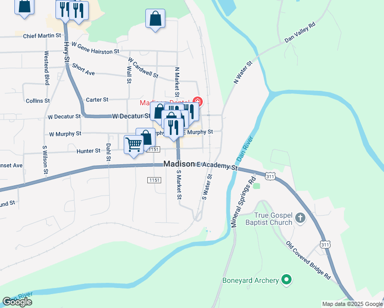 map of restaurants, bars, coffee shops, grocery stores, and more near in Madison