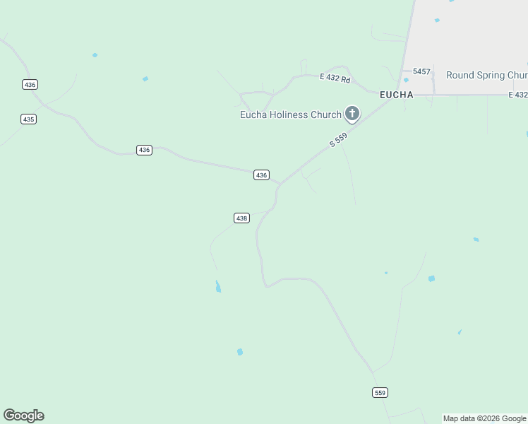 map of restaurants, bars, coffee shops, grocery stores, and more near 6425 County Road 436 in Delaware County