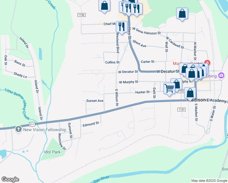 map of restaurants, bars, coffee shops, grocery stores, and more near 104 South Wilson Street in Madison