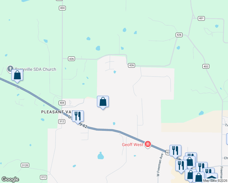 map of restaurants, bars, coffee shops, grocery stores, and more near 1217 Ruth Street in Berryville