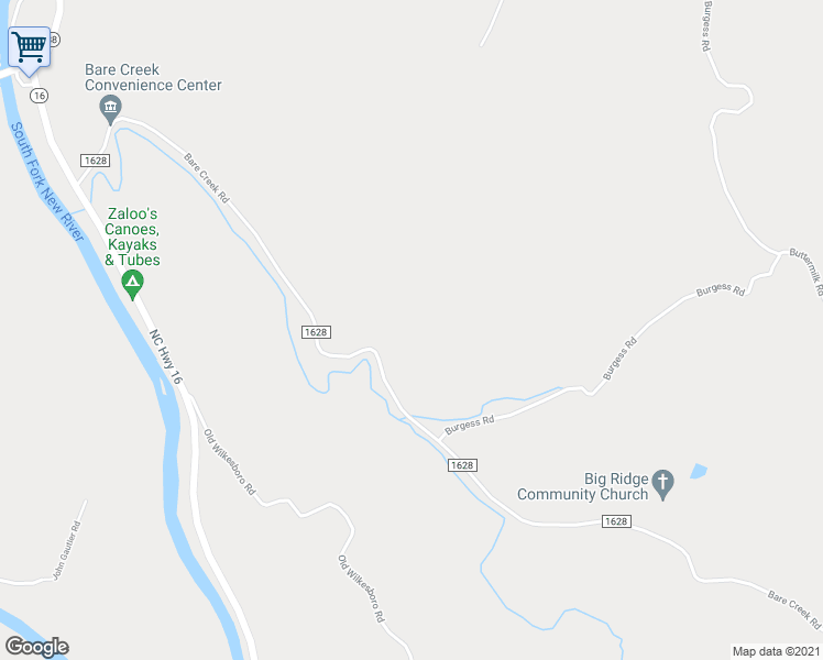 map of restaurants, bars, coffee shops, grocery stores, and more near 1127 Bare Creek Road in Jefferson