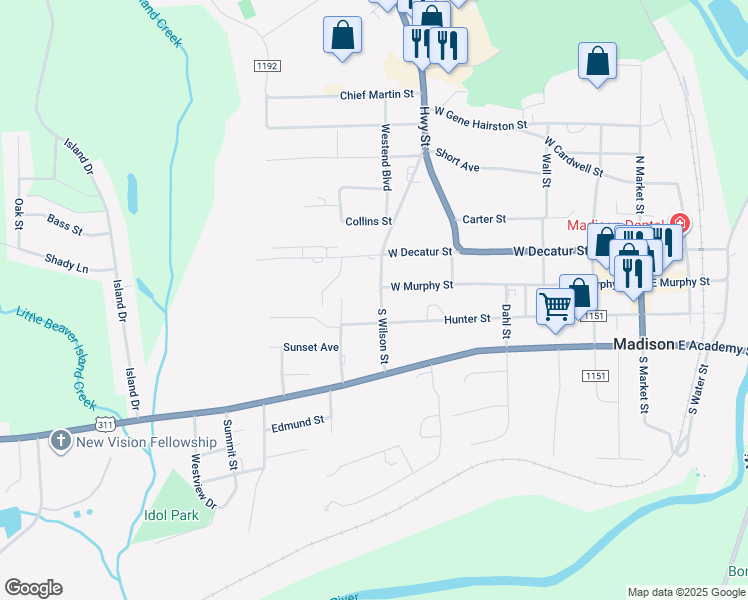 map of restaurants, bars, coffee shops, grocery stores, and more near 104 South Wilson Street in Madison
