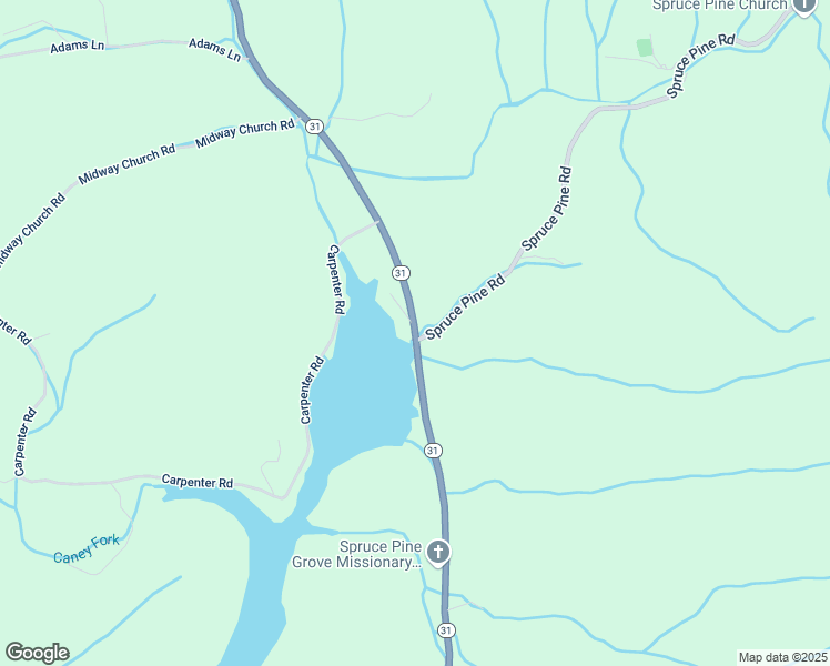 map of restaurants, bars, coffee shops, grocery stores, and more near 1605 Tennessee 31 in Mooresburg