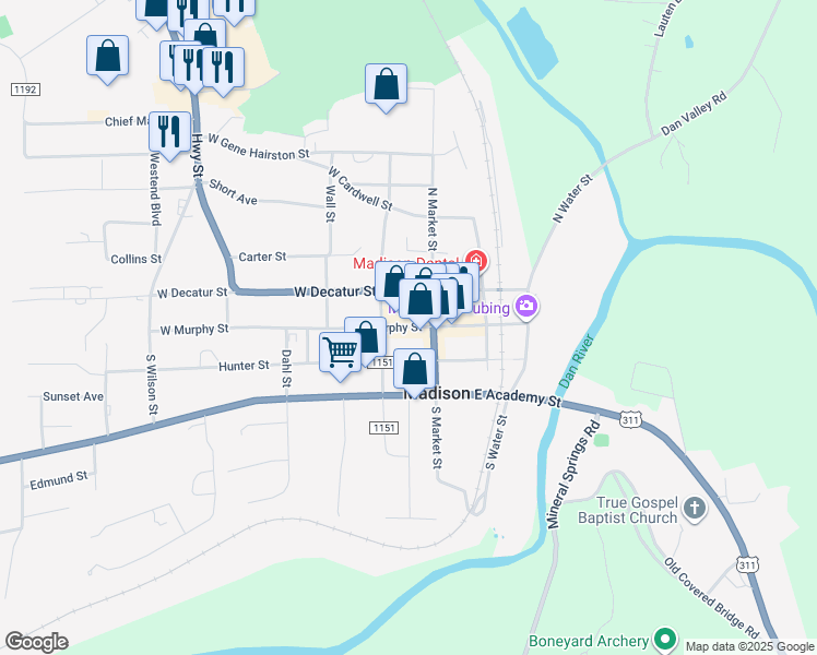 map of restaurants, bars, coffee shops, grocery stores, and more near 119 West Murphy Street in Madison