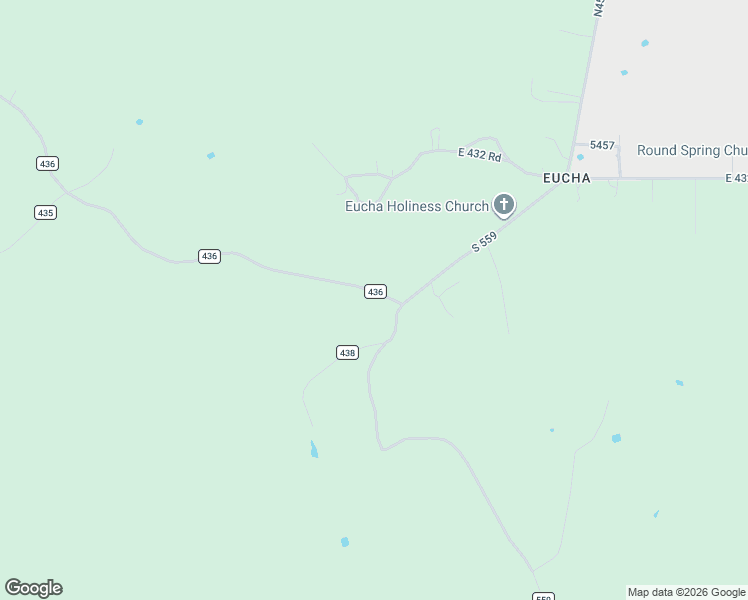 map of restaurants, bars, coffee shops, grocery stores, and more near 6425 County Road 436 in Delaware County