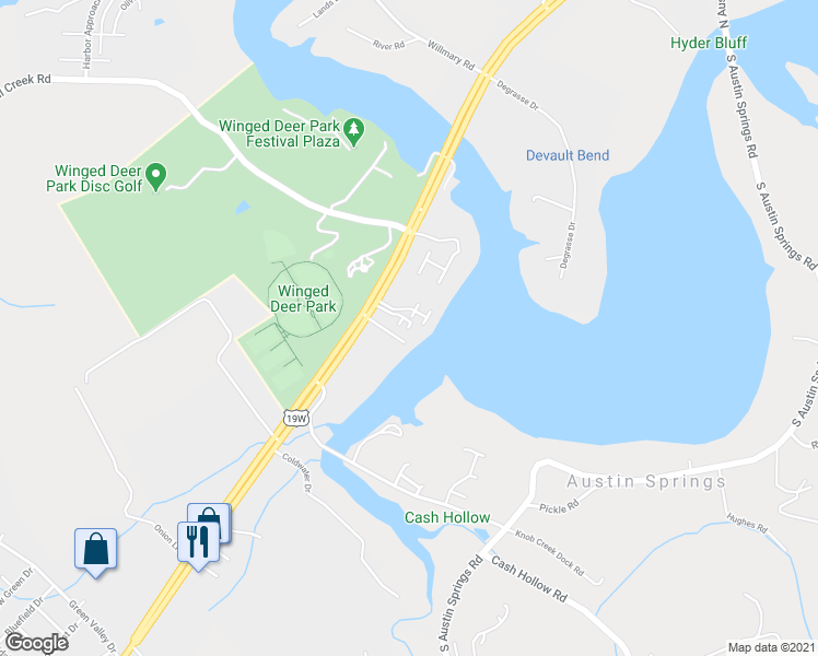 map of restaurants, bars, coffee shops, grocery stores, and more near 1002 Harbour Drive in Johnson City