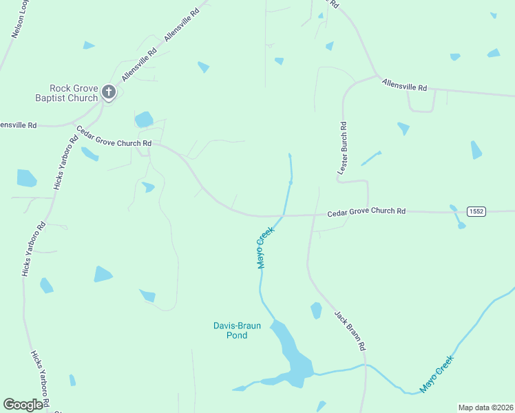 map of restaurants, bars, coffee shops, grocery stores, and more near 1279 Cedar Grove Church Road in Roxboro