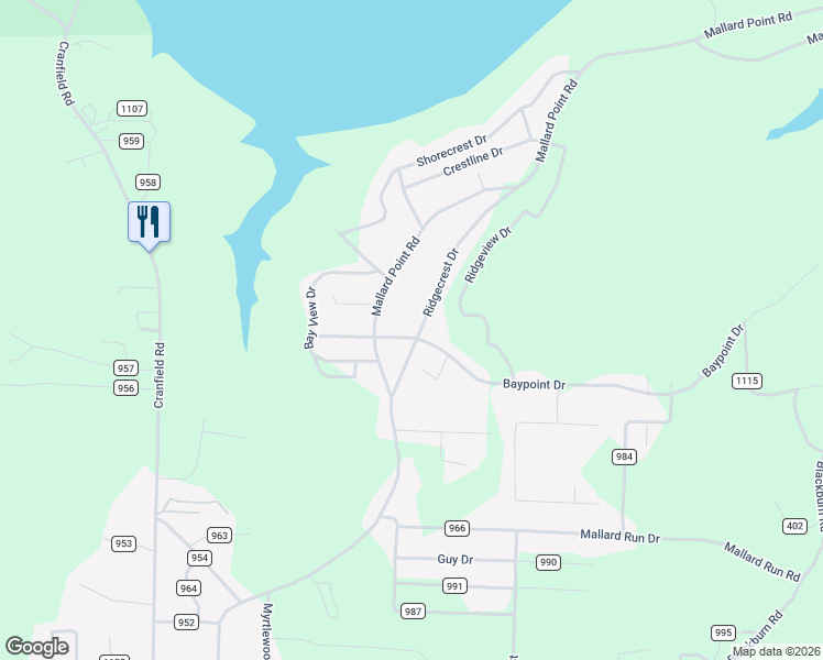 map of restaurants, bars, coffee shops, grocery stores, and more near 82 Baypoint Dr in Mountain Home