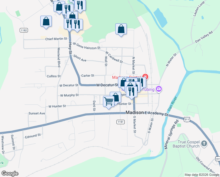 map of restaurants, bars, coffee shops, grocery stores, and more near 217 West Decatur Street in Madison