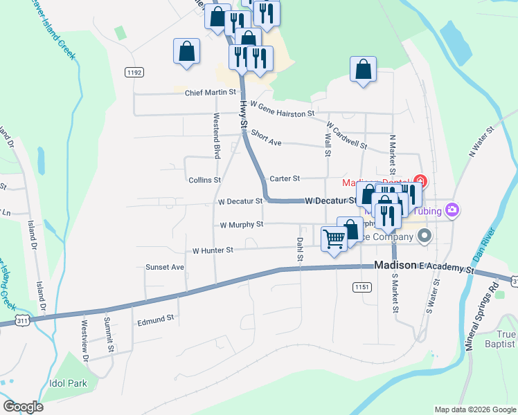 map of restaurants, bars, coffee shops, grocery stores, and more near 503 West Decatur Street in Madison