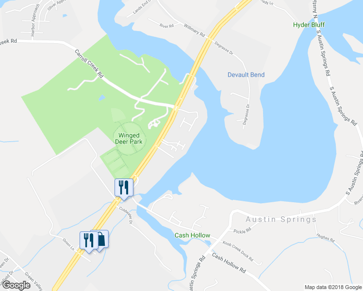 map of restaurants, bars, coffee shops, grocery stores, and more near 35 Lake Village Court in Johnson City