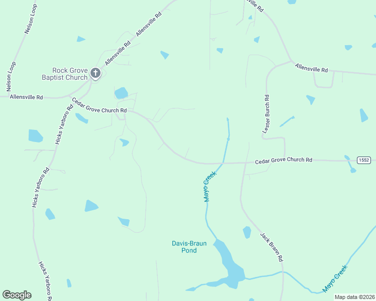 map of restaurants, bars, coffee shops, grocery stores, and more near 1279 Cedar Grove Church Road in Roxboro