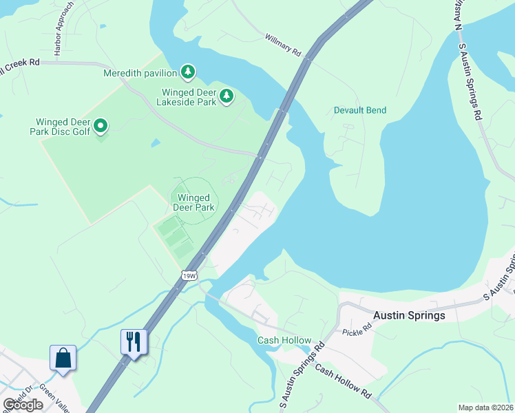 map of restaurants, bars, coffee shops, grocery stores, and more near 25 Lake Village Ct in Johnson City