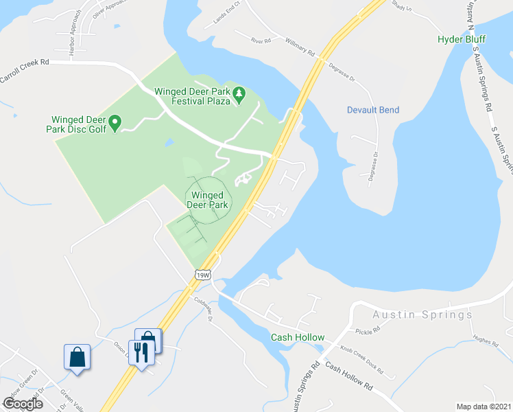 map of restaurants, bars, coffee shops, grocery stores, and more near 1014 Harbour Drive in Johnson City