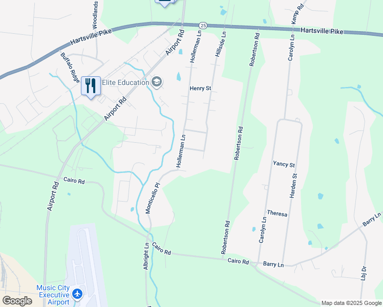map of restaurants, bars, coffee shops, grocery stores, and more near 1399 Misty Morning Drive in Gallatin