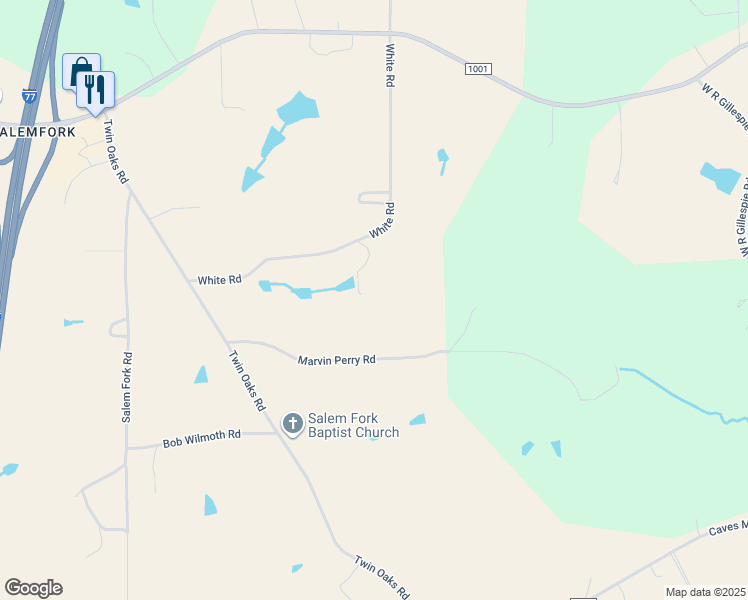 map of restaurants, bars, coffee shops, grocery stores, and more near 183 White Valley Lane in Elkin