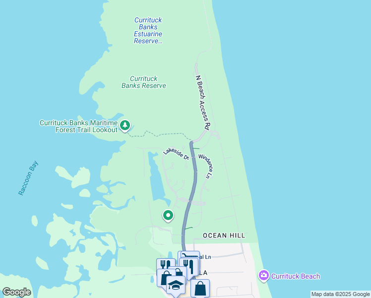 map of restaurants, bars, coffee shops, grocery stores, and more near in Currituck County