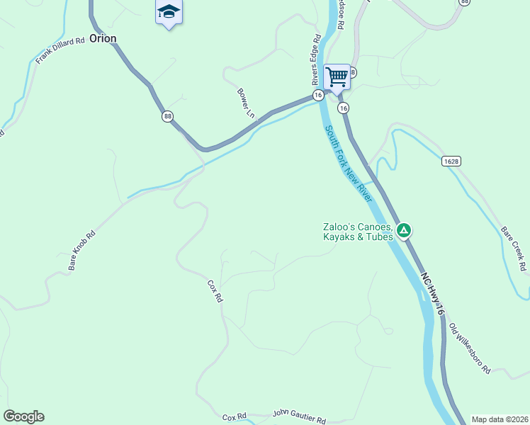 map of restaurants, bars, coffee shops, grocery stores, and more near 683 Cox Road in Jefferson
