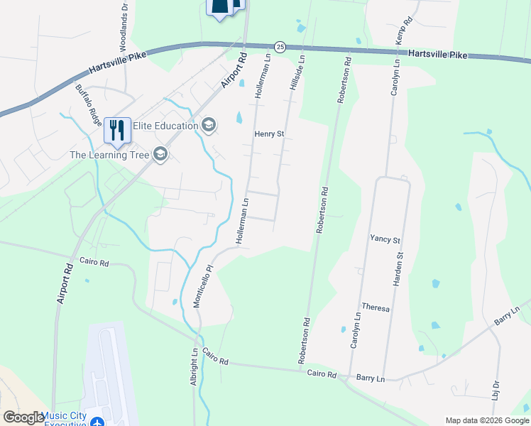 map of restaurants, bars, coffee shops, grocery stores, and more near 1399 Misty Morning Drive in Gallatin