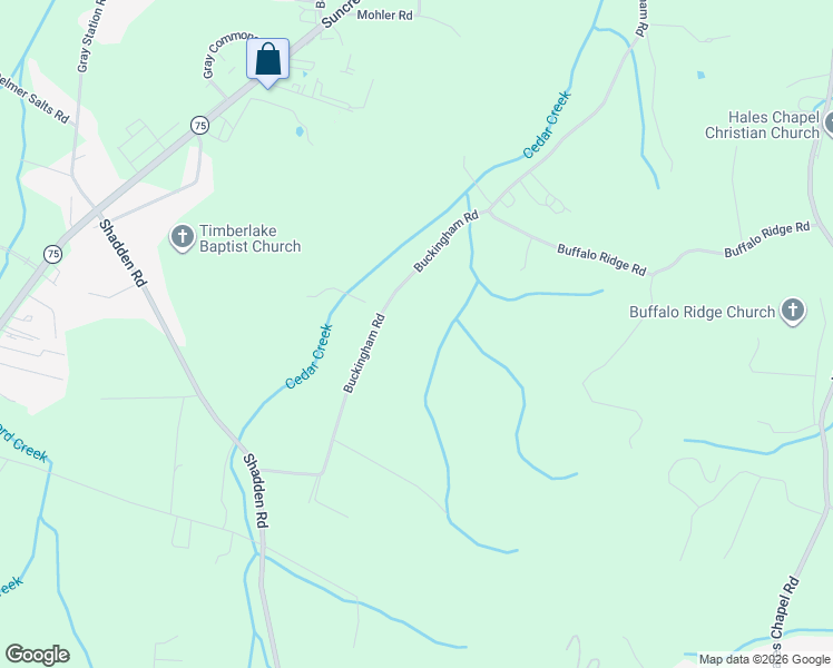 map of restaurants, bars, coffee shops, grocery stores, and more near 490 Buckingham Road in Gray