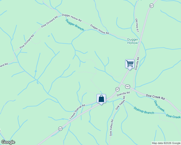 map of restaurants, bars, coffee shops, grocery stores, and more near 116 Br Ward Lane in Butler