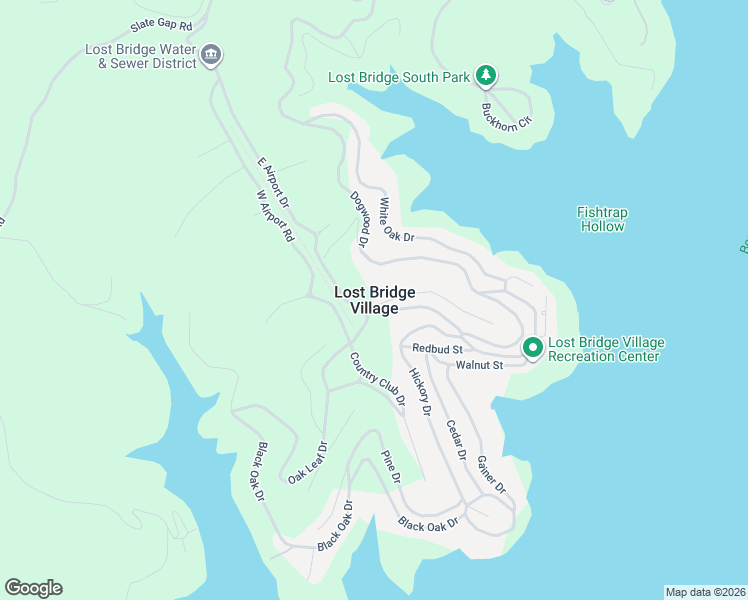 map of restaurants, bars, coffee shops, grocery stores, and more near in Lost Bridge Village