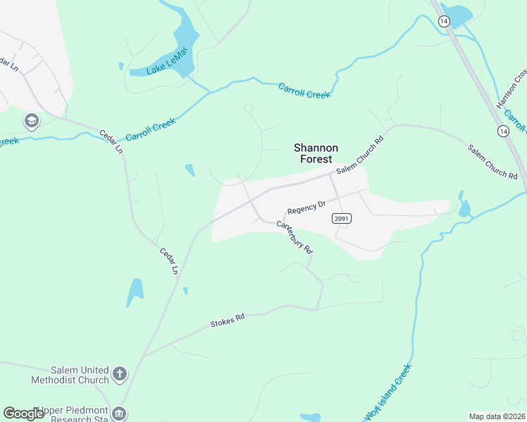 map of restaurants, bars, coffee shops, grocery stores, and more near 125 Canterbury Road in Reidsville