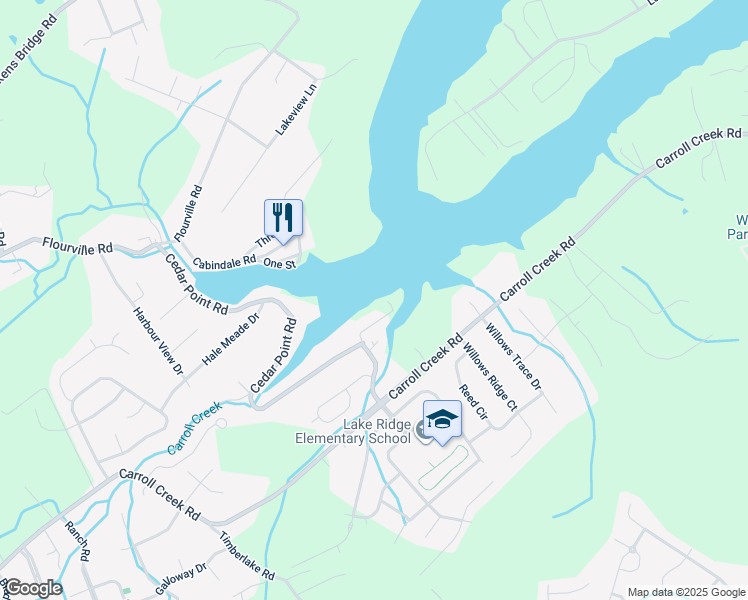 map of restaurants, bars, coffee shops, grocery stores, and more near 121 Carter Drive in Johnson City