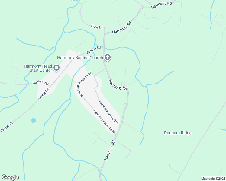 map of restaurants, bars, coffee shops, grocery stores, and more near 1103 Harmony Road in Jonesborough