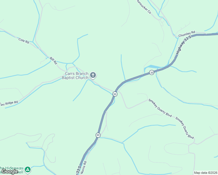 map of restaurants, bars, coffee shops, grocery stores, and more near 106 Carr Ridge Road in New Tazewell