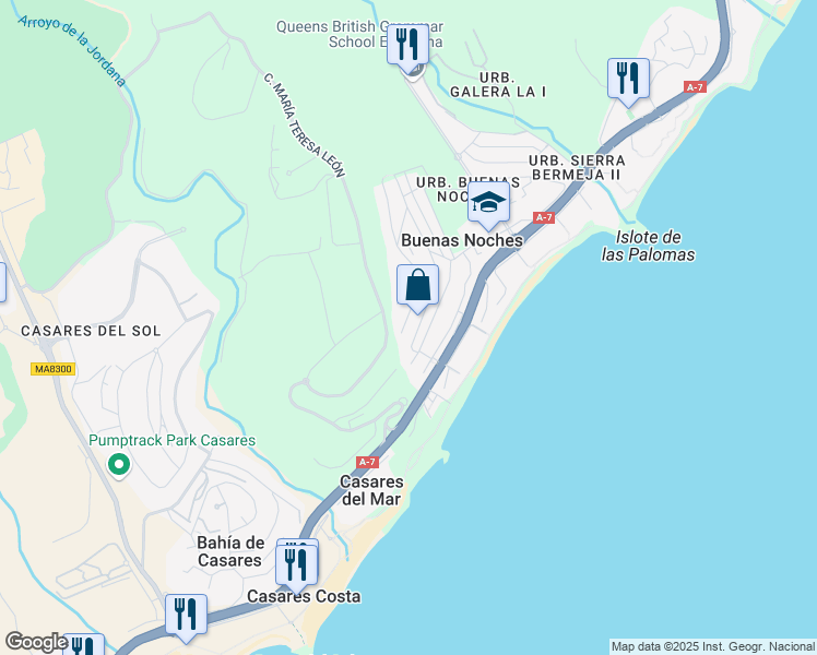 map of restaurants, bars, coffee shops, grocery stores, and more near 15 Calle del Amor in Buenas Noches