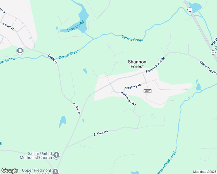 map of restaurants, bars, coffee shops, grocery stores, and more near 674 Salem Church Road in Reidsville
