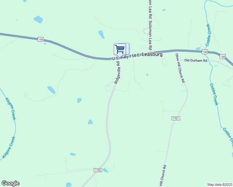 map of restaurants, bars, coffee shops, grocery stores, and more near 9798 Ridgeville Road in Leasburg