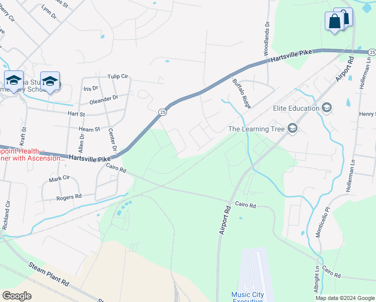 map of restaurants, bars, coffee shops, grocery stores, and more near 562 Rose Cottage Circle in Gallatin