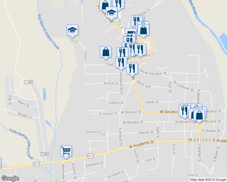 map of restaurants, bars, coffee shops, grocery stores, and more near 606 Cobb Street in Madison