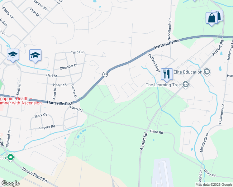 map of restaurants, bars, coffee shops, grocery stores, and more near 546 Rose Cottage Circle in Gallatin