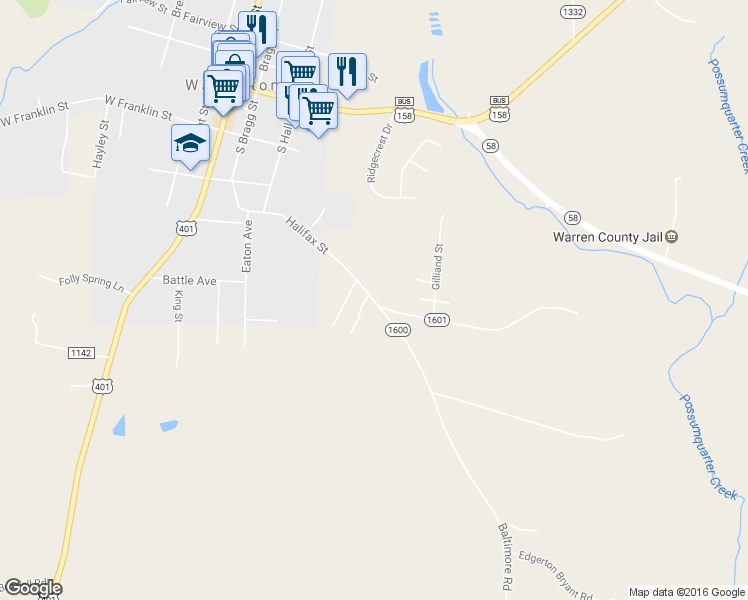 map of restaurants, bars, coffee shops, grocery stores, and more near 519 Baltimore Road in Warrenton