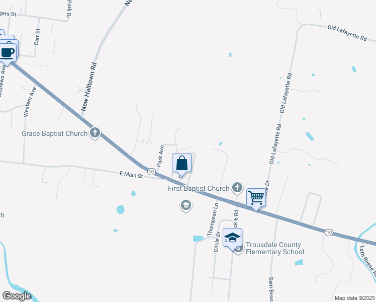 map of restaurants, bars, coffee shops, grocery stores, and more near 712 Gwin Street in Hartsville