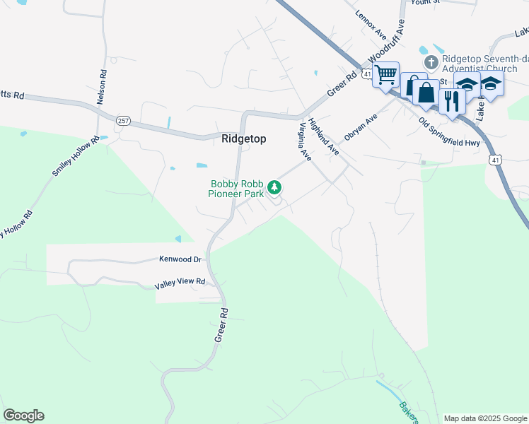 map of restaurants, bars, coffee shops, grocery stores, and more near 687 Cobb Street in Goodlettsville