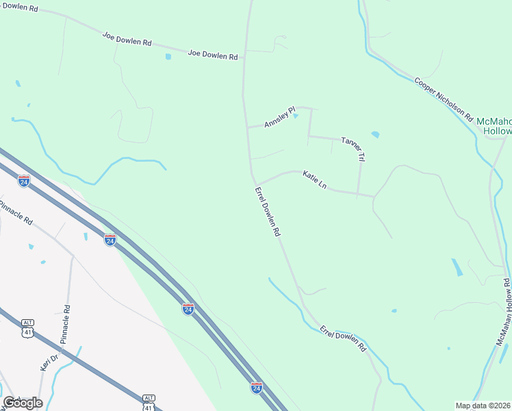 map of restaurants, bars, coffee shops, grocery stores, and more near 1802 Errel Dowlen Road in Pleasant View