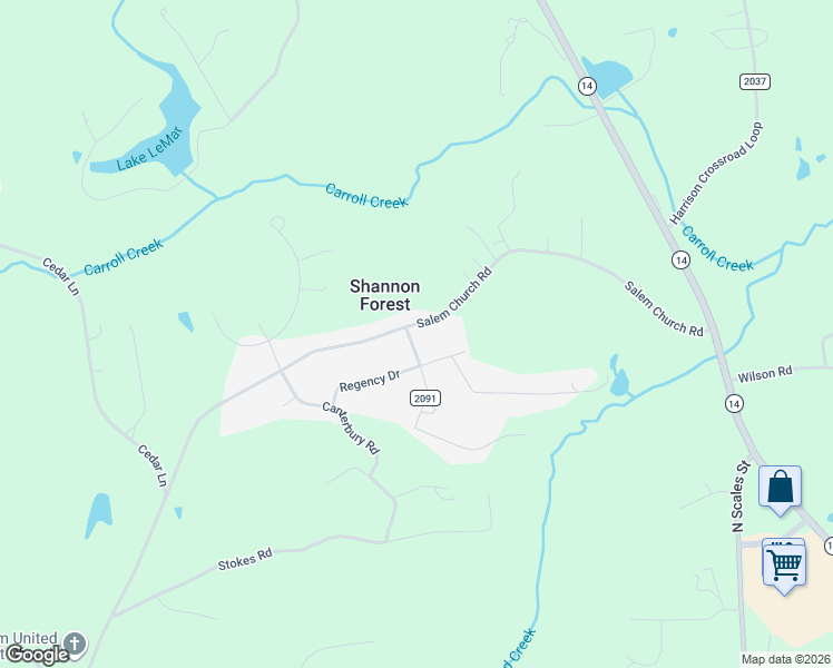 map of restaurants, bars, coffee shops, grocery stores, and more near 498 Salem Church Road in Reidsville