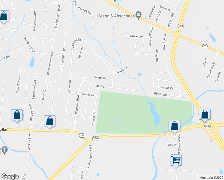 map of restaurants, bars, coffee shops, grocery stores, and more near 737 Turnbo Drive in Gallatin